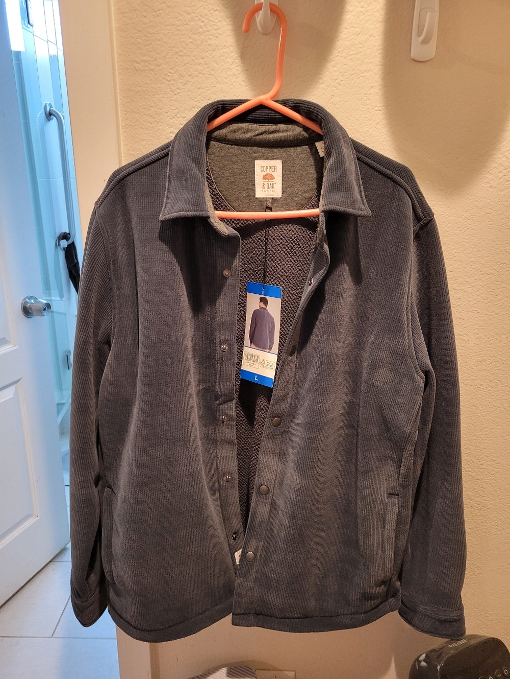 Copper Ink Gray Corduroy Snap-Front Jacket